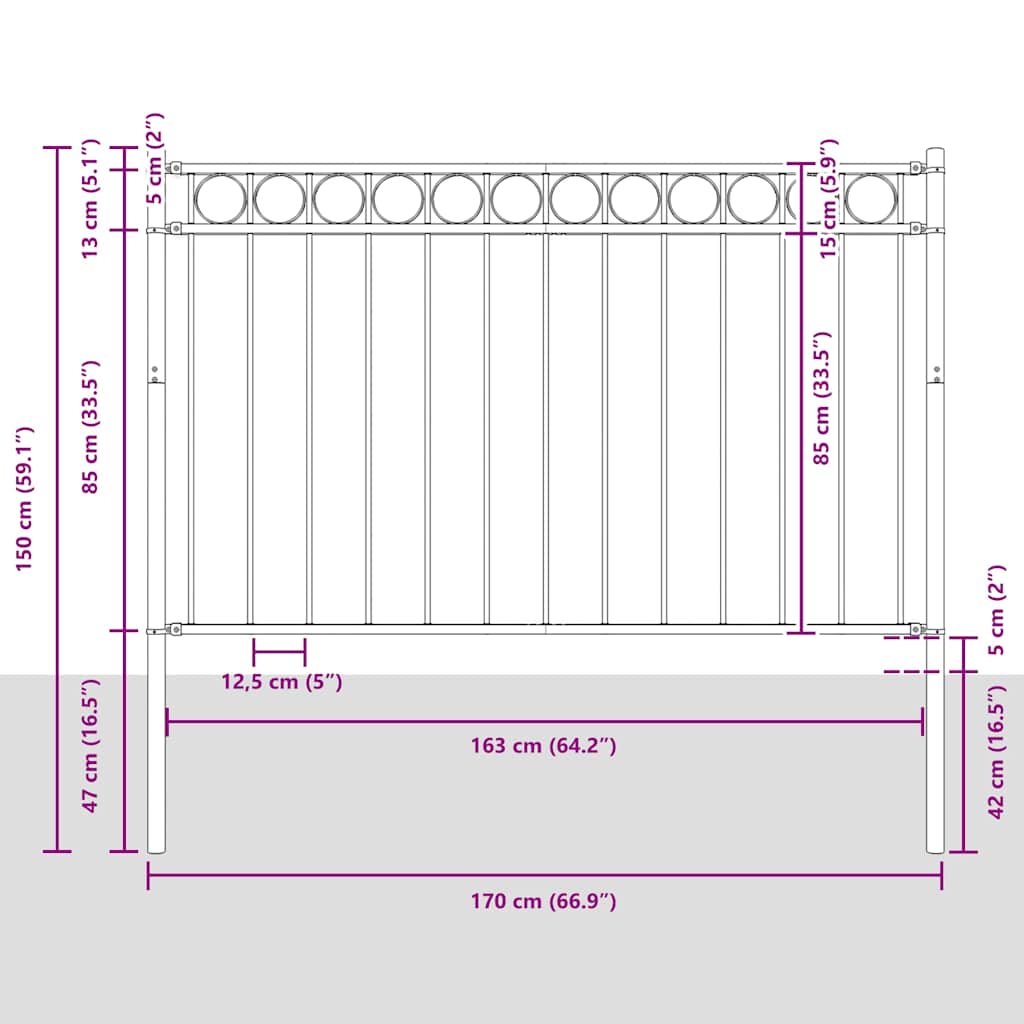 vidaXL Fences ASSEN 1.81 x 1 m Steel 4