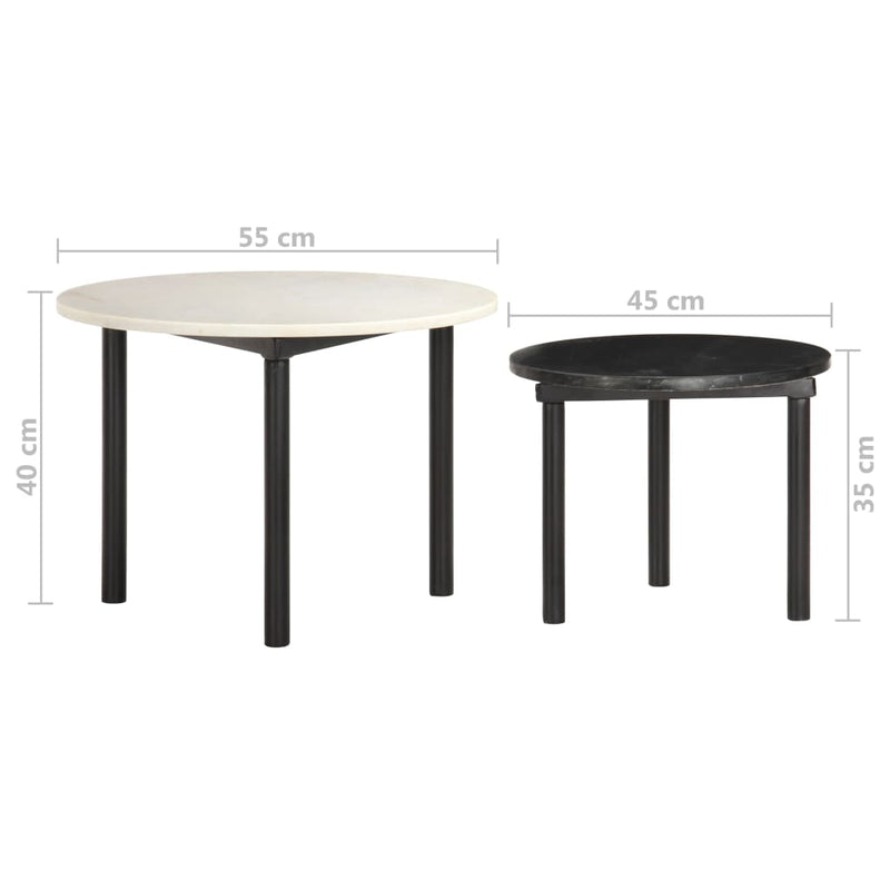 Coffee Tables 2 pcs Black and White