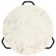 vidaXL Side Table | White and Black 2