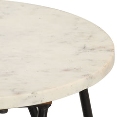 vidaXL Side Table | White and Black 3
