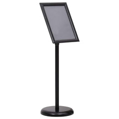 vidaXL A4 Pedestal Poster Stand Black Aluminium Alloy 1