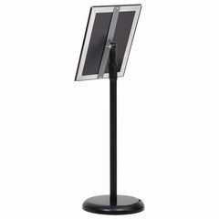 Pedestal Poster Stand Aluminium Alloy Black A4 1