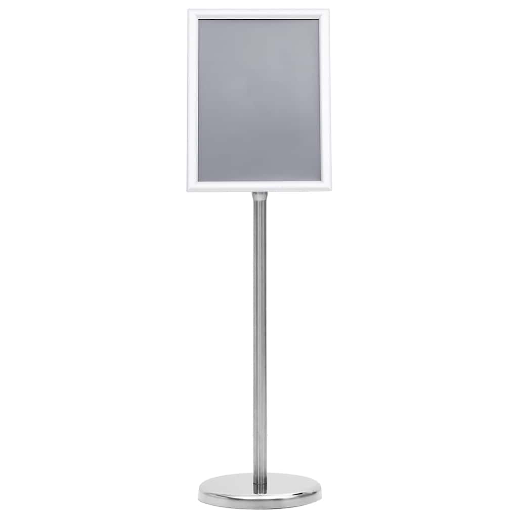 vidaXL A4 Pedestal Poster Stand Silver Aluminium Alloy 2