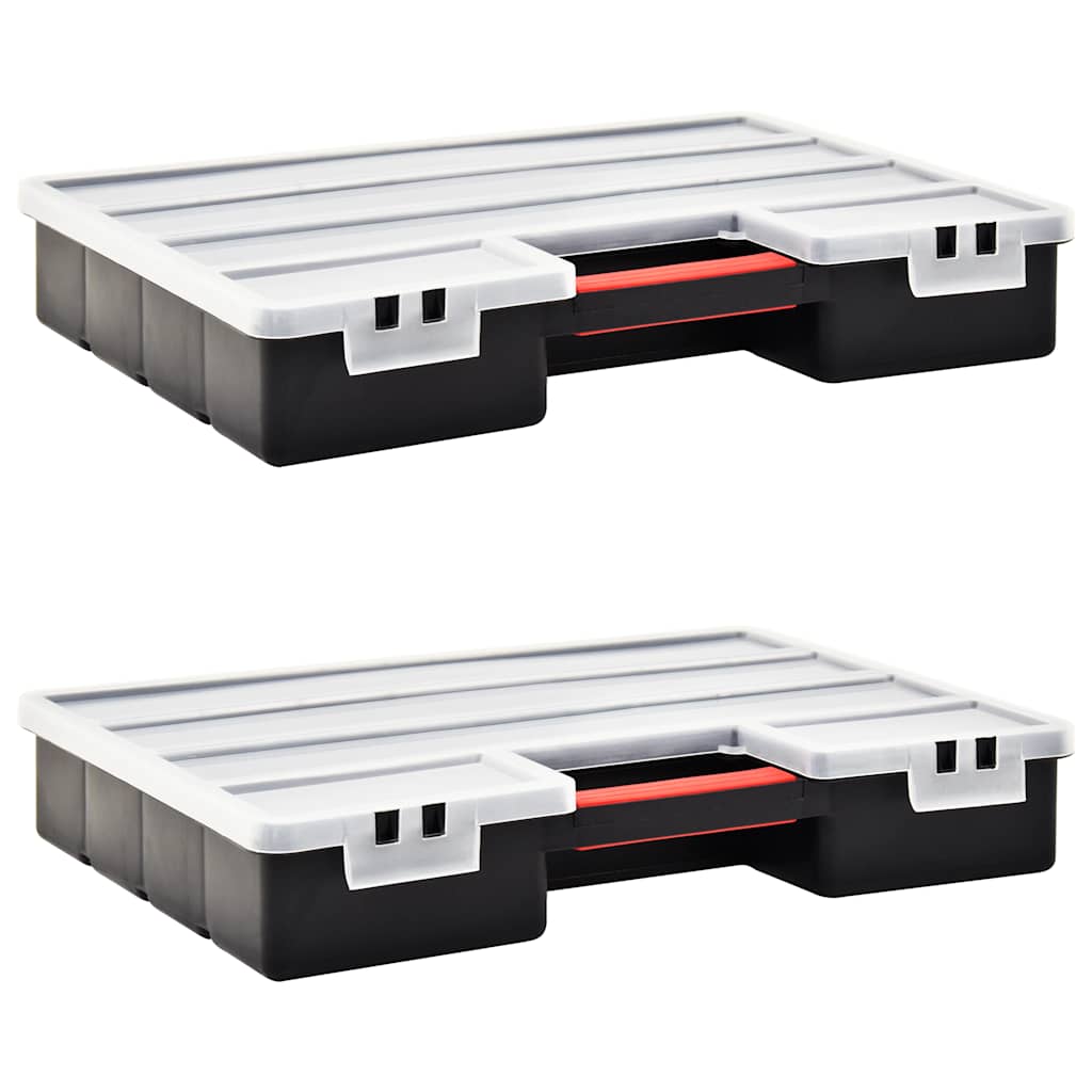 vidaXL Assortment Boxes 2 pcs with Adjustable Dividers 460x325x80 mm Plastic 1