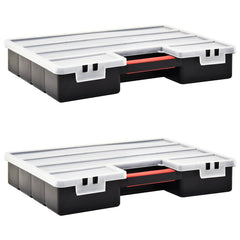 vidaXL Assortment Boxes 2 pcs with Adjustable Dividers 460x325x80 mm Plastic 1