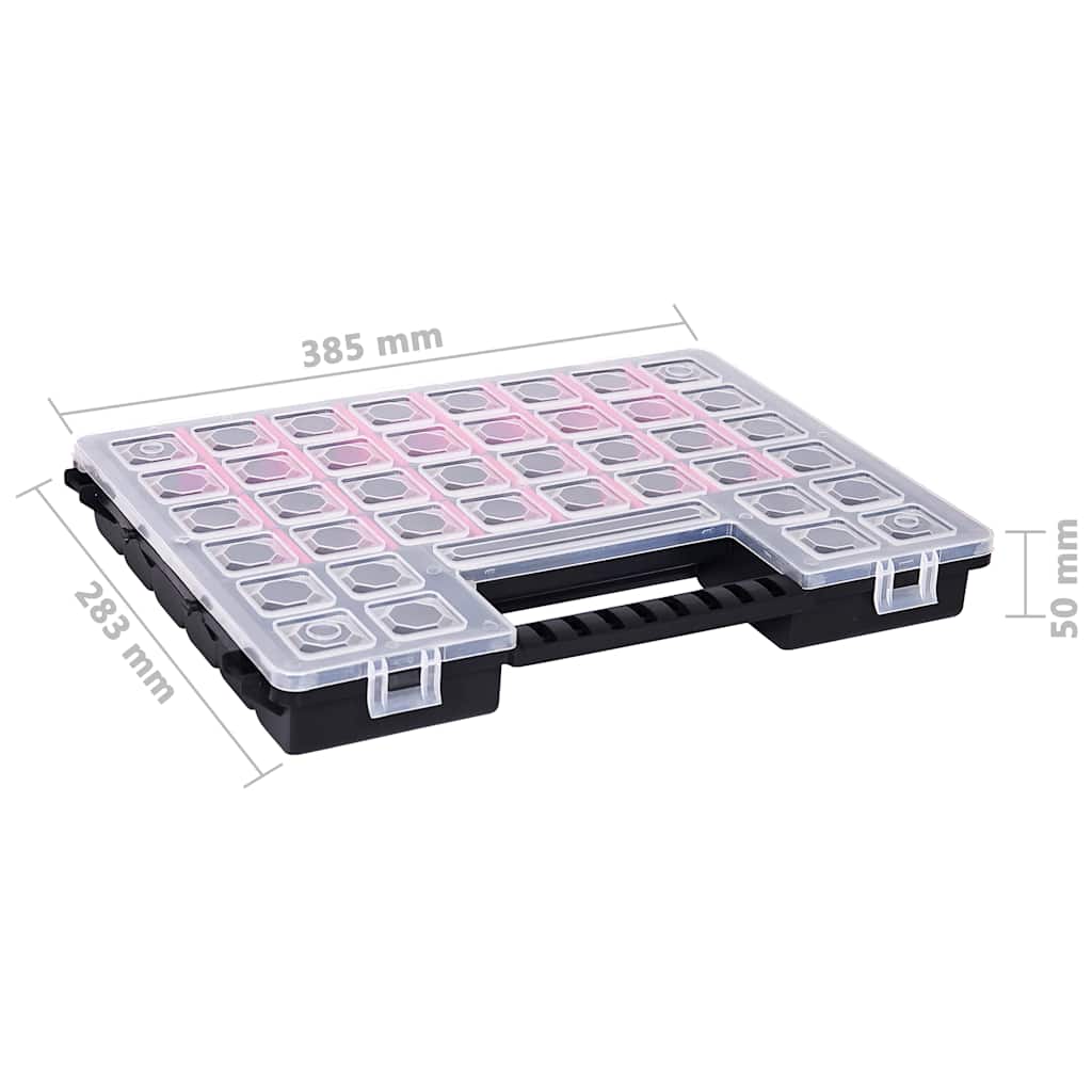 vidaXL Assortment Boxes 5 pcs with Adjustable Dividers 385x283x50 mm Plastic 6