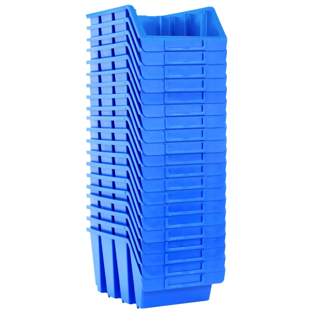 vidaXL Stacking Storage Bins 20 pcs Blue Plastic 3