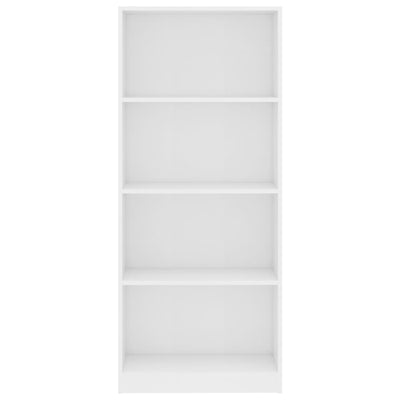 4-Tier Book Cabinet White 60x24x142 cm Engineered Wood