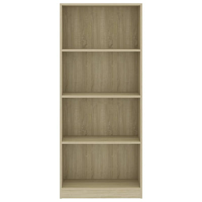 4-Tier Book Cabinet Sonoma Oak 60x24x142 cm Engineered Wood