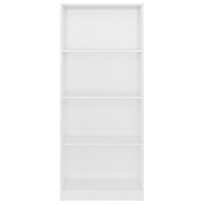 4-Tier Book Cabinet High Gloss White 60x24x142 cm Engineered Wood