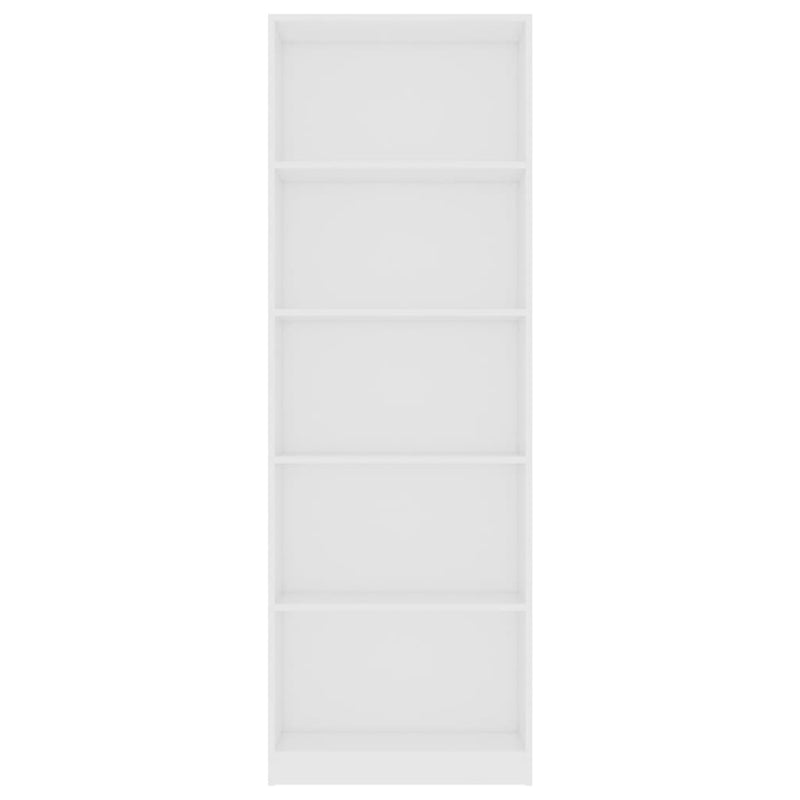 5-Tier Book Cabinet White 60x24x175 cm Engineered Wood