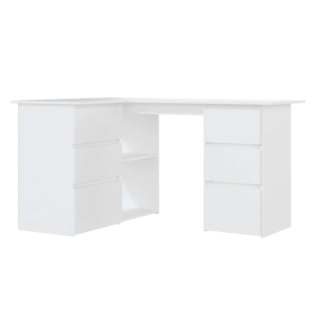 Corner Desk 145x100x76 cm Engineered Wood White