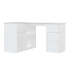 Corner Desk 145x100x76 cm Engineered Wood White
