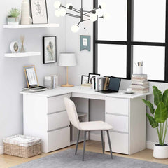 Corner Desk 145x100x76 cm Engineered Wood White