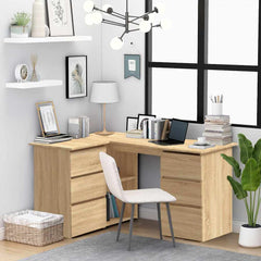 Corner Desk 145x100x76 cm Engineered Wood Sonoma oak