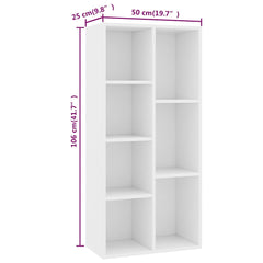 vidaXL Book Cabinet | White | Engineered Wood | Medium | Book Cabinet 6