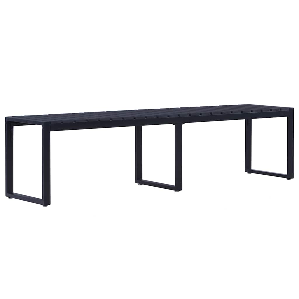 vidaXL Garden Bench 180 cm PS Board Black 1
