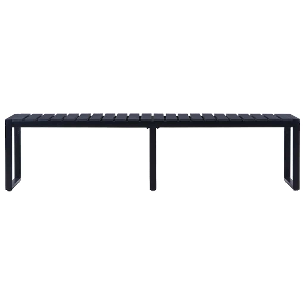 vidaXL Garden Bench 180 cm PS Board Black 2