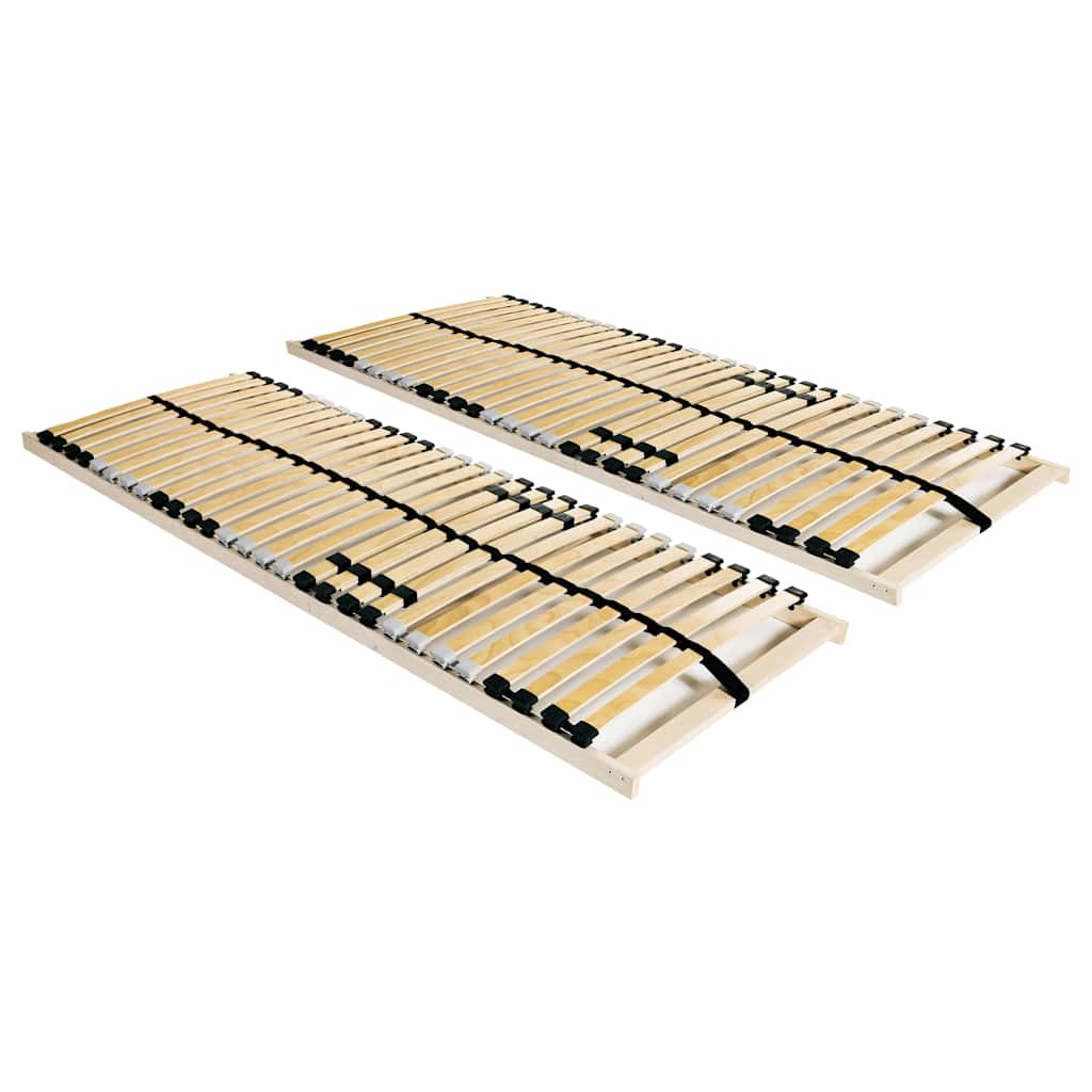 Slatted Bed Bases without Mattress 2 pcs 80 x 200 cm 28 slats