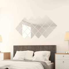 vidaXL 48 pcs Mirror Tiles Square Glass 3