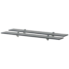 vidaXL Floating Shelf | Set of 2 | Black | Tempered safety glass | 80 x 10 cm 1