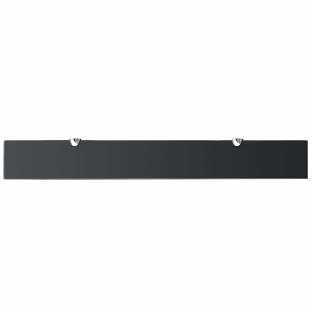 vidaXL Floating Shelf | Set of 2 | Black | Tempered safety glass | 80 x 10 cm 4
