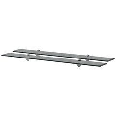 vidaXL Floating Shelf | Set of 2 | Black | Tempered safety glass, Zinc alloy 1