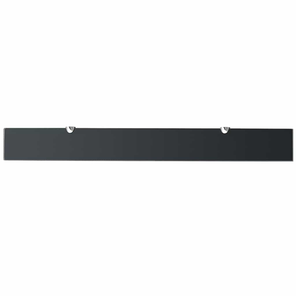 vidaXL Floating Shelf | Set of 2 | Black | Tempered safety glass, Zinc alloy 4