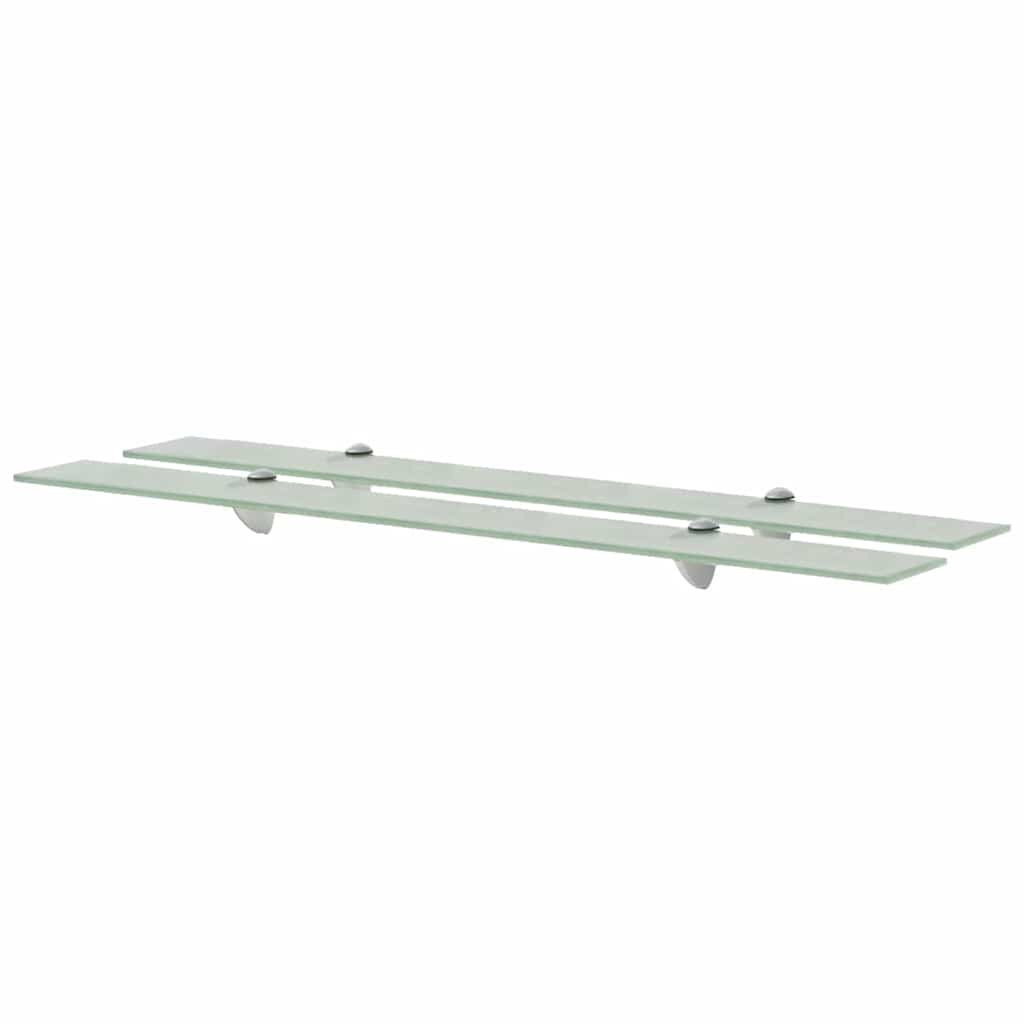 vidaXL Floating Shelf | Set of 2 | Frosted | Tempered safety glass, Zinc alloy 1