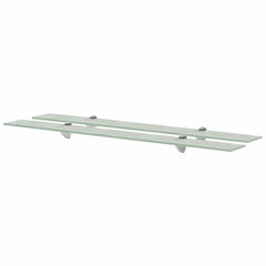vidaXL Floating Shelf | Set of 2 | Frosted | Tempered safety glass, Zinc alloy 1