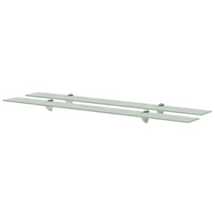 vidaXL Floating Shelf | Set of 2 | Frosted | Tempered safety glass, Zinc alloy 1
