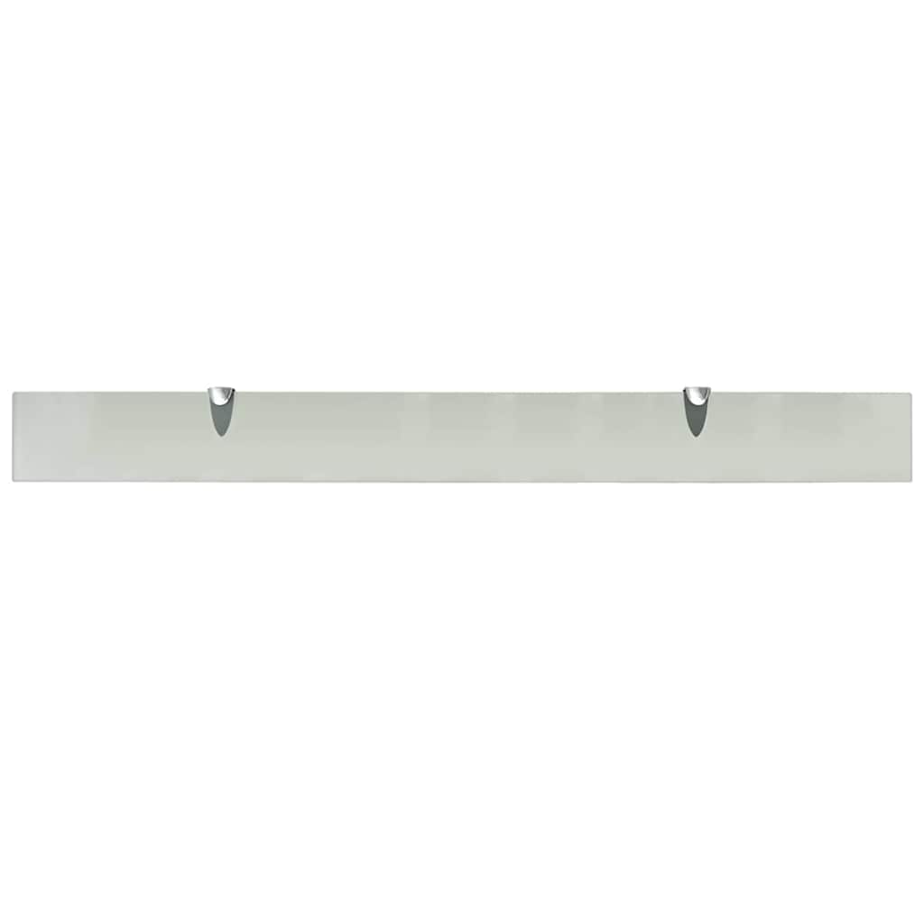 vidaXL Floating Shelf | Set of 2 | Frosted | Tempered safety glass, Zinc alloy 4