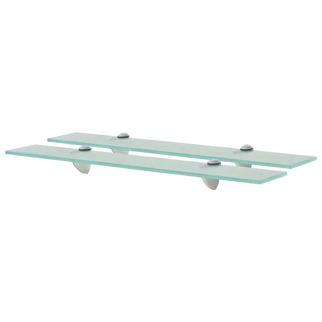 vidaXL Floating Shelf | Set of 2 | Clear | Tempered glass, Zinc alloy | 60x20 cm 1