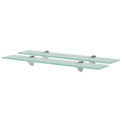 vidaXL Floating Shelf | Set of 2 | Clear | Tempered glass, Zinc alloy | 60x20 cm 1