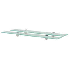 vidaXL Floating Shelf | Set of 2 | Clear | Tempered safety glass, Zinc alloy 1