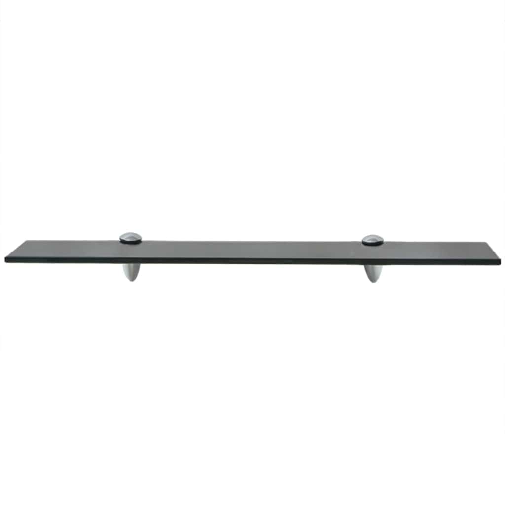 Floating Shelves Glass 8 mm 2 Black 60 x 20 cm