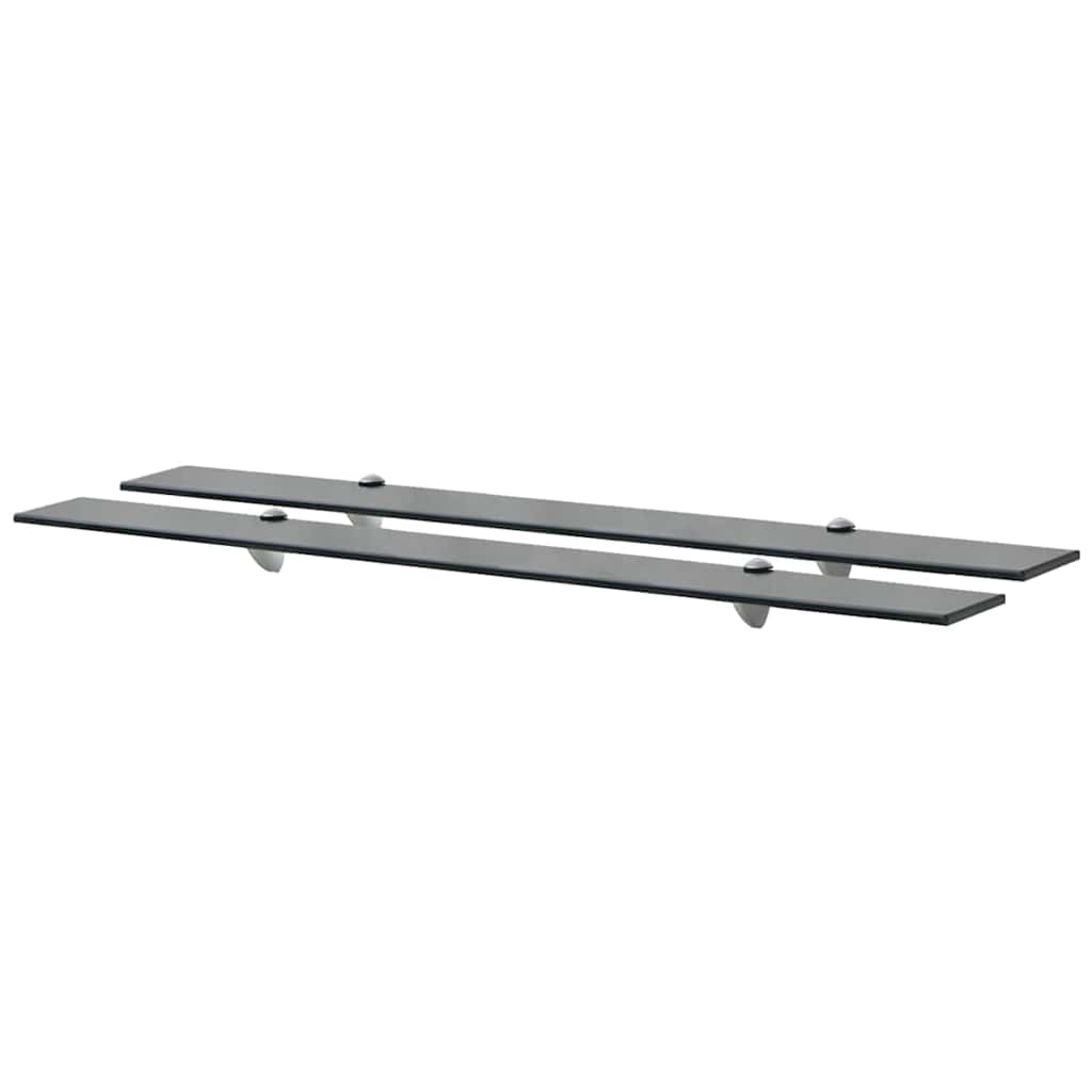 vidaXL Floating Shelves Glass 8 mm 2 Black