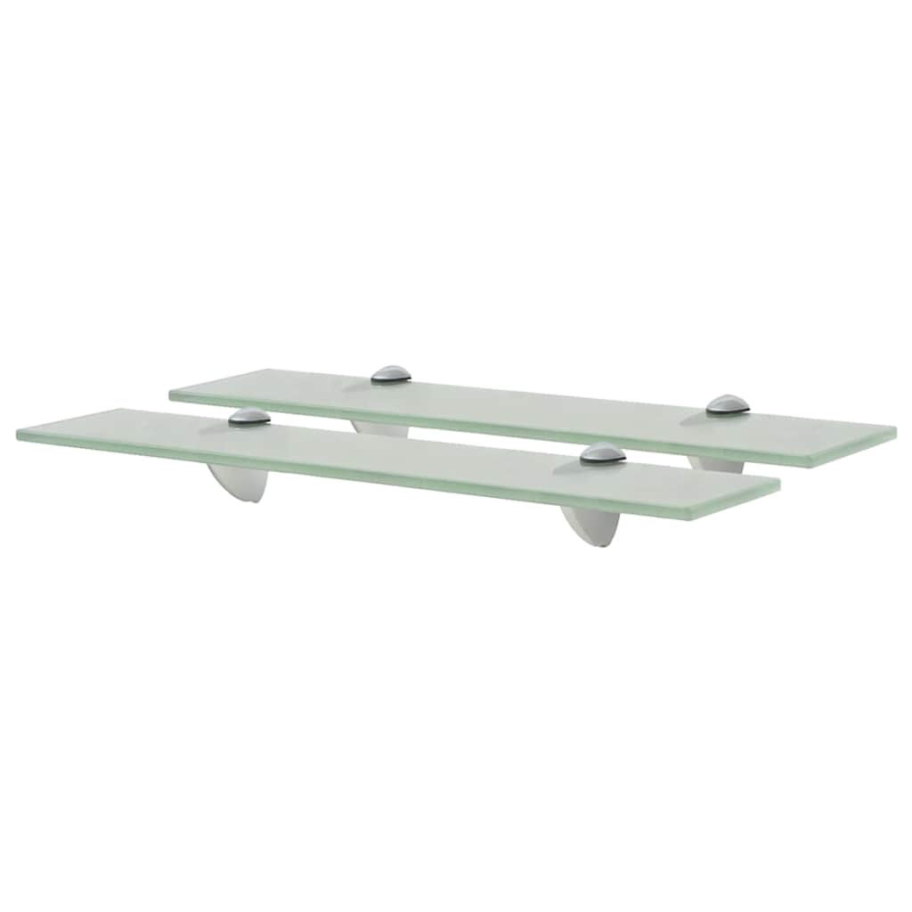 vidaXL Floating Shelf | Set of 2 | Frosted | Tempered safety glass, Zinc alloy 1
