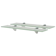 vidaXL Floating Shelf | Set of 2 | Frosted | Tempered safety glass, Zinc alloy 1