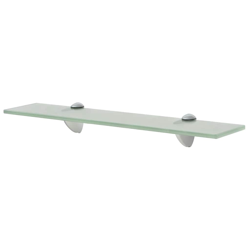 vidaXL Floating Shelf | Set of 2 | Frosted | Tempered safety glass, Zinc alloy 2