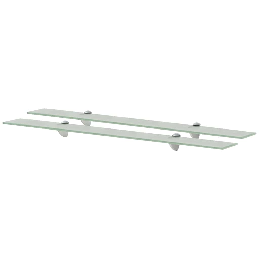 vidaXL Floating Shelves Glass 8 mm 2 White