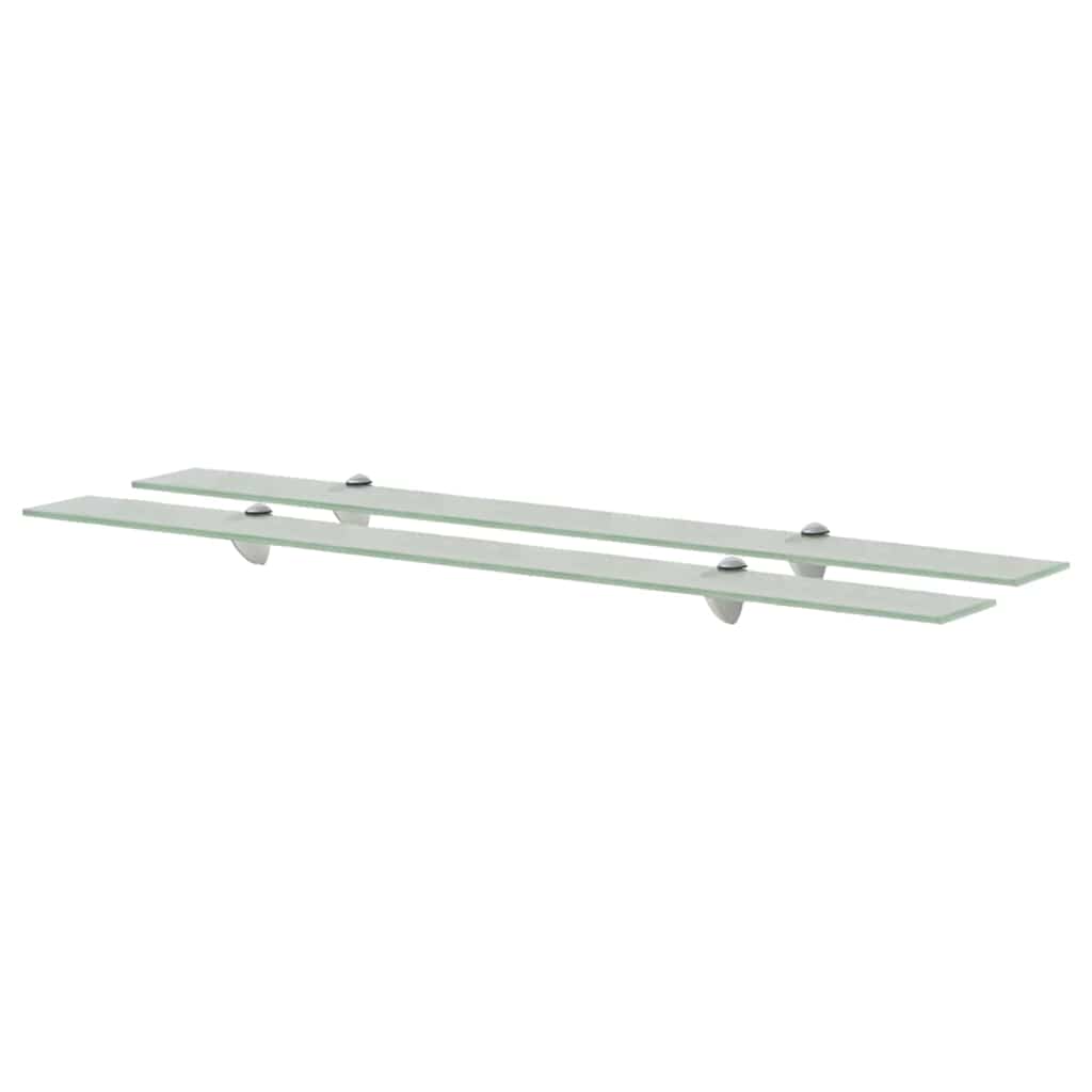 vidaXL Floating Shelves Glass 8 mm 2 White