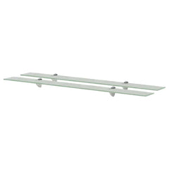 vidaXL Floating Shelves Glass 8 mm 2 White