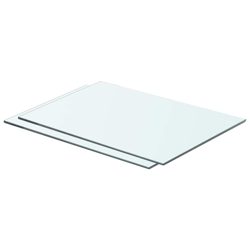 vidaXL Shelves 2 pcs Panel Glass Clear 50x30 cm 1
