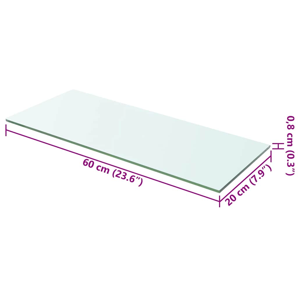 vidaXL Glass Panel | Set of 2 | Clear | Tempered Glass | 60x20 cm | Durable 4