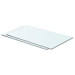 vidaXL Glass Panel | Set of 2 | Clear | Tempered glass | 60x30 cm | Glass Shelf 1