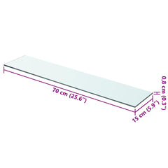 vidaXL Glass Panel | Set of 2 | Clear | Tempered glass | 70x15 cm | Durable 4