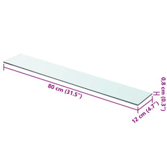 vidaXL Glass Panel | Set of 2 | Clear | Tempered Glass | 80 x 12 cm 4