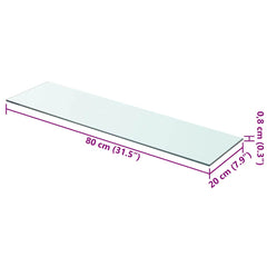 vidaXL Glass Panel | Set of 2 | Clear | Tempered Glass | 80x20 cm | Durable 4