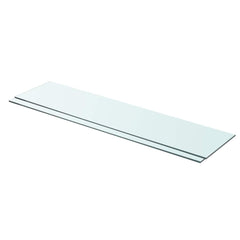 vidaXL Glass Panel | Set of 2 | Clear | Tempered Glass | 90x20 cm 1